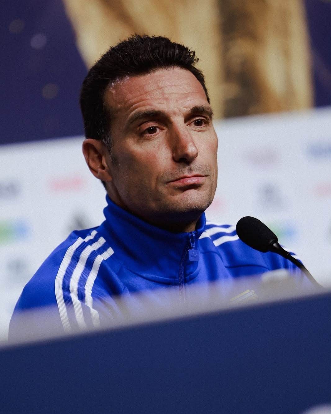 Argentina coach Lionel Scaloni during a press conference.