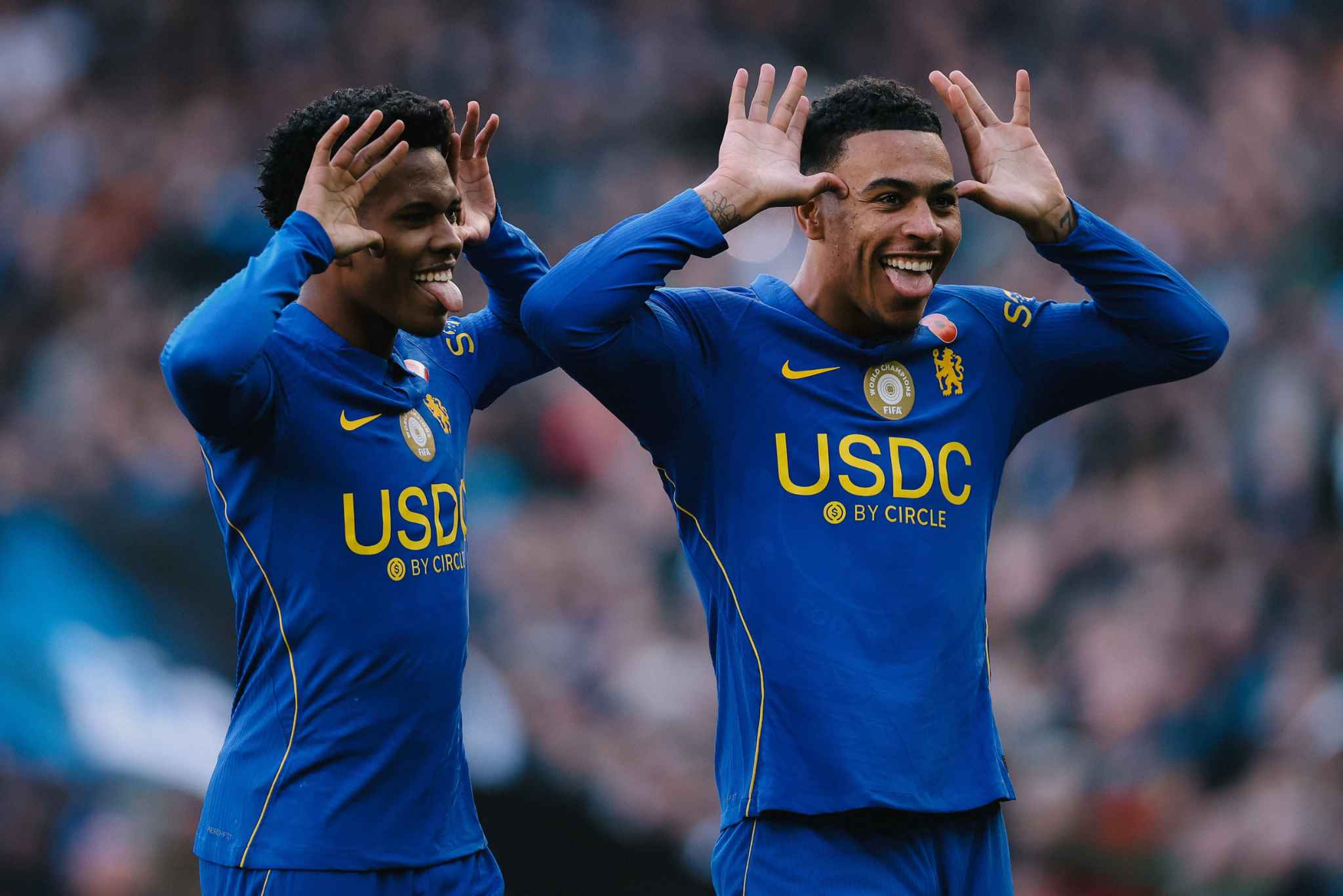 Chelsea’s young stars enjoy a memorable moment after their impressive performance.