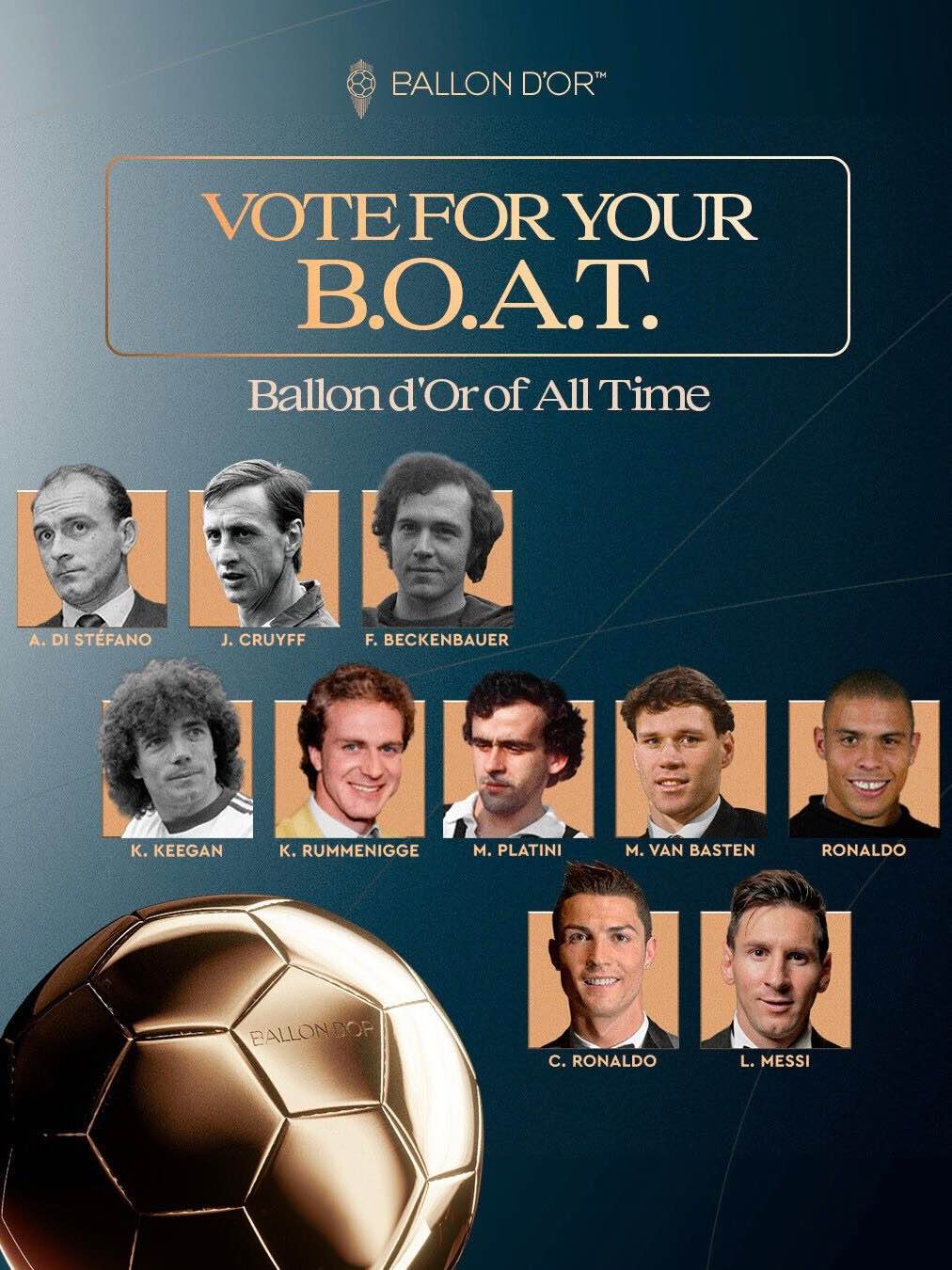 Football legends from different generations battle for the ultimate Ballon d’Or honour.