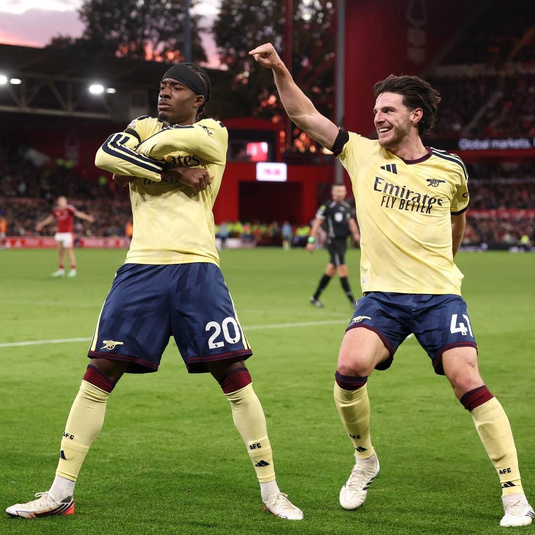 Noni Madueke celebrate after Arsenal’s win.