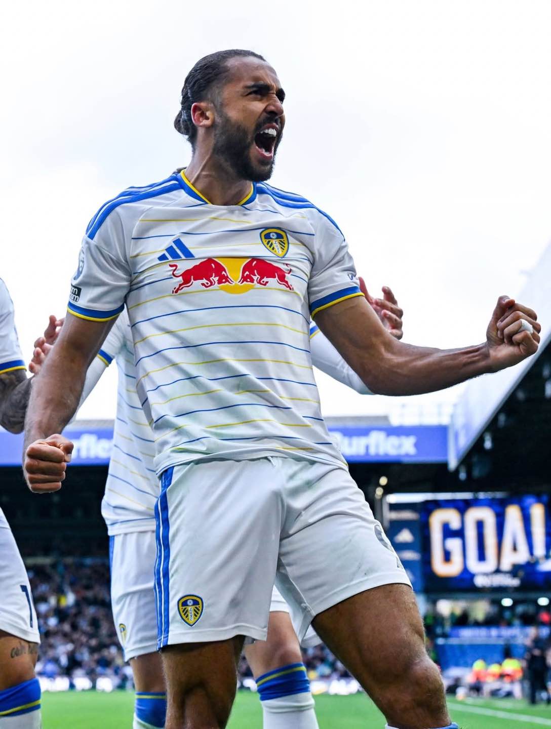 Calvert-Lewin celebrates for Leeds.