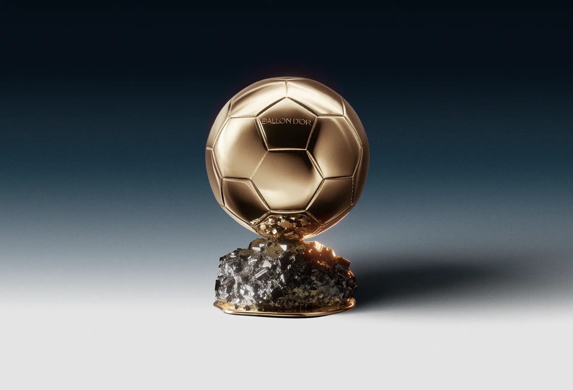 The iconic Ballon d’Or trophy awarded to the world’s best footballer.