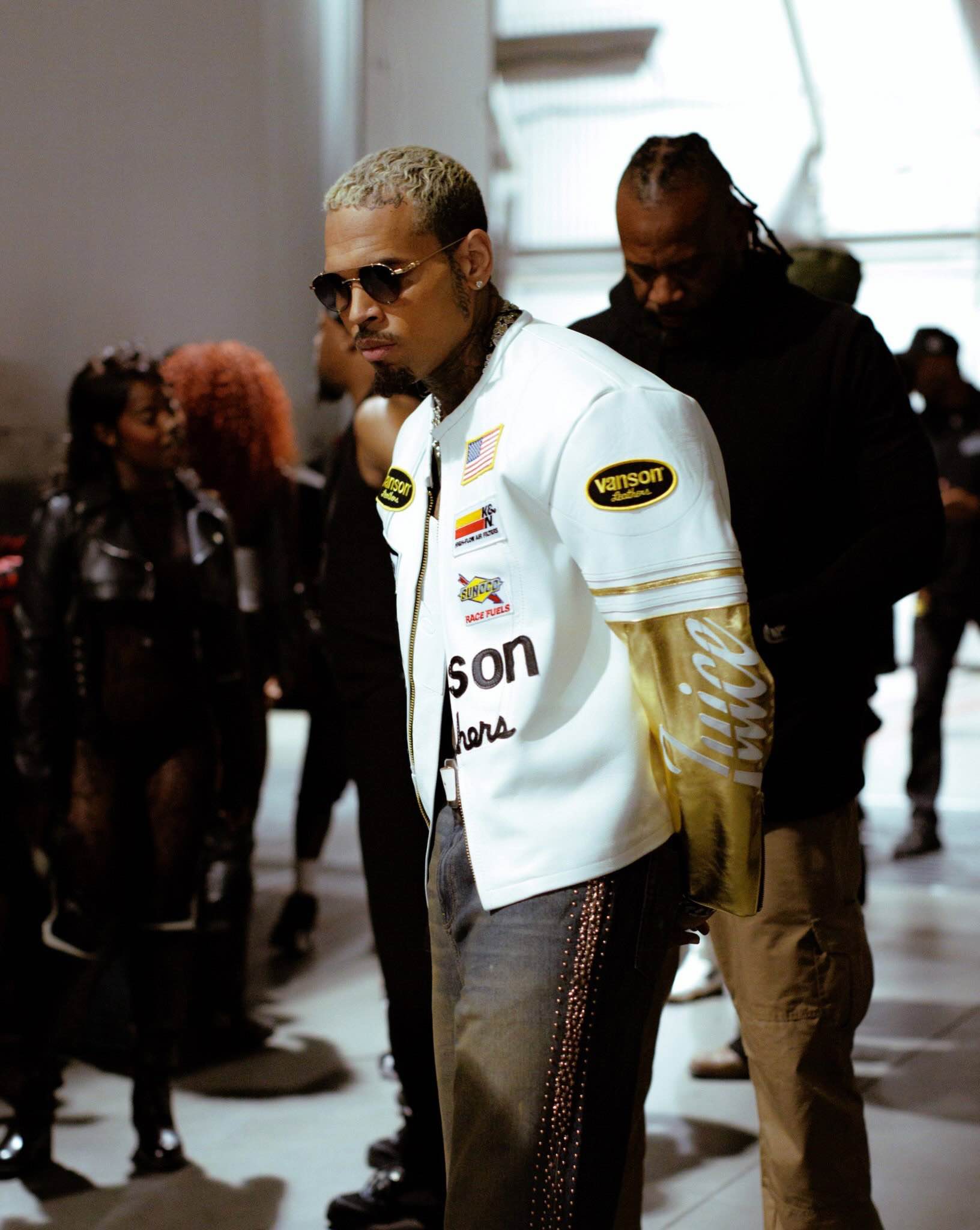 Chris Brown pictured during his London appearance as he faced court proceedings over the 2023 nightclub attack.