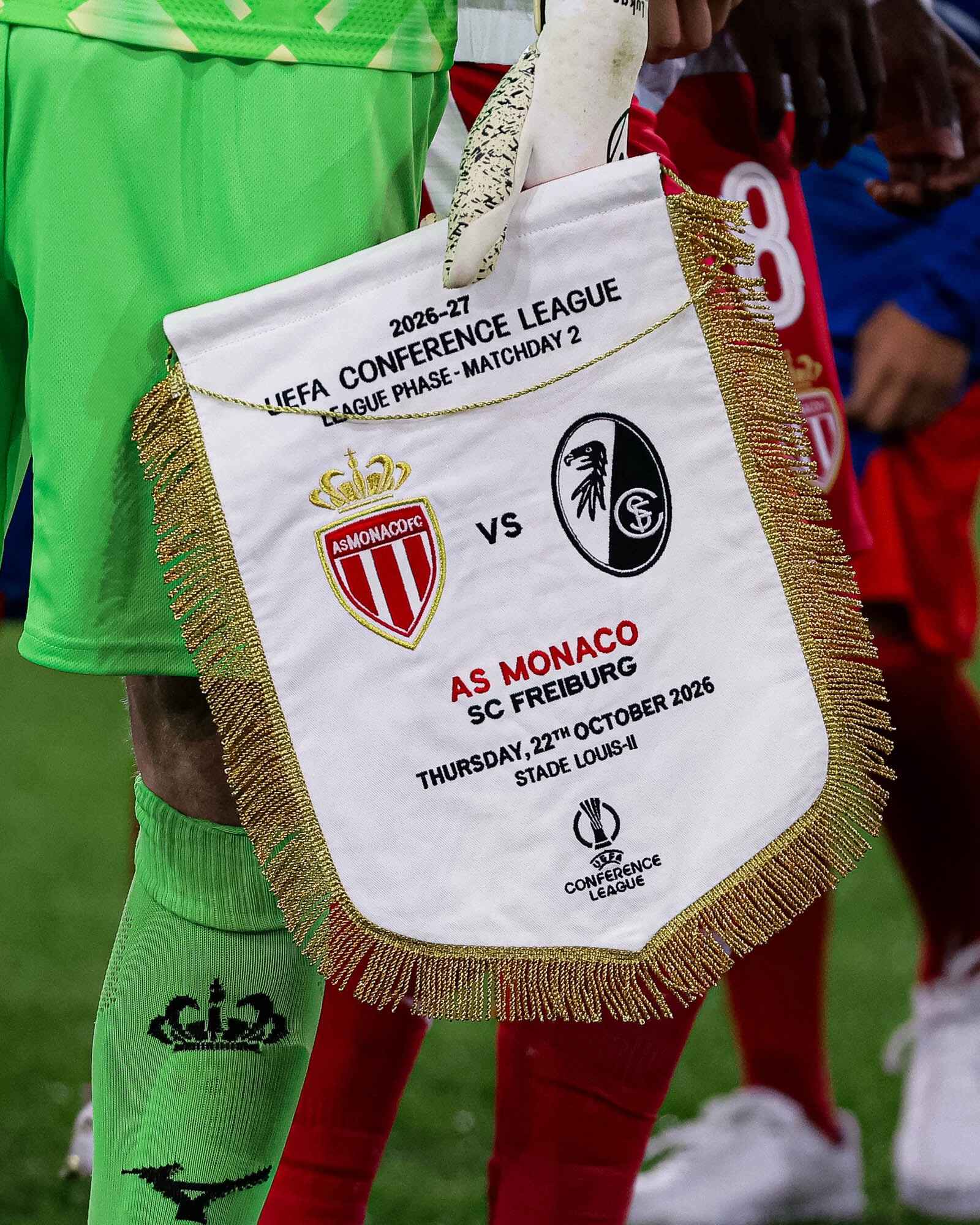 Match pennant from Monaco’s Conference League clash with Freiburg.