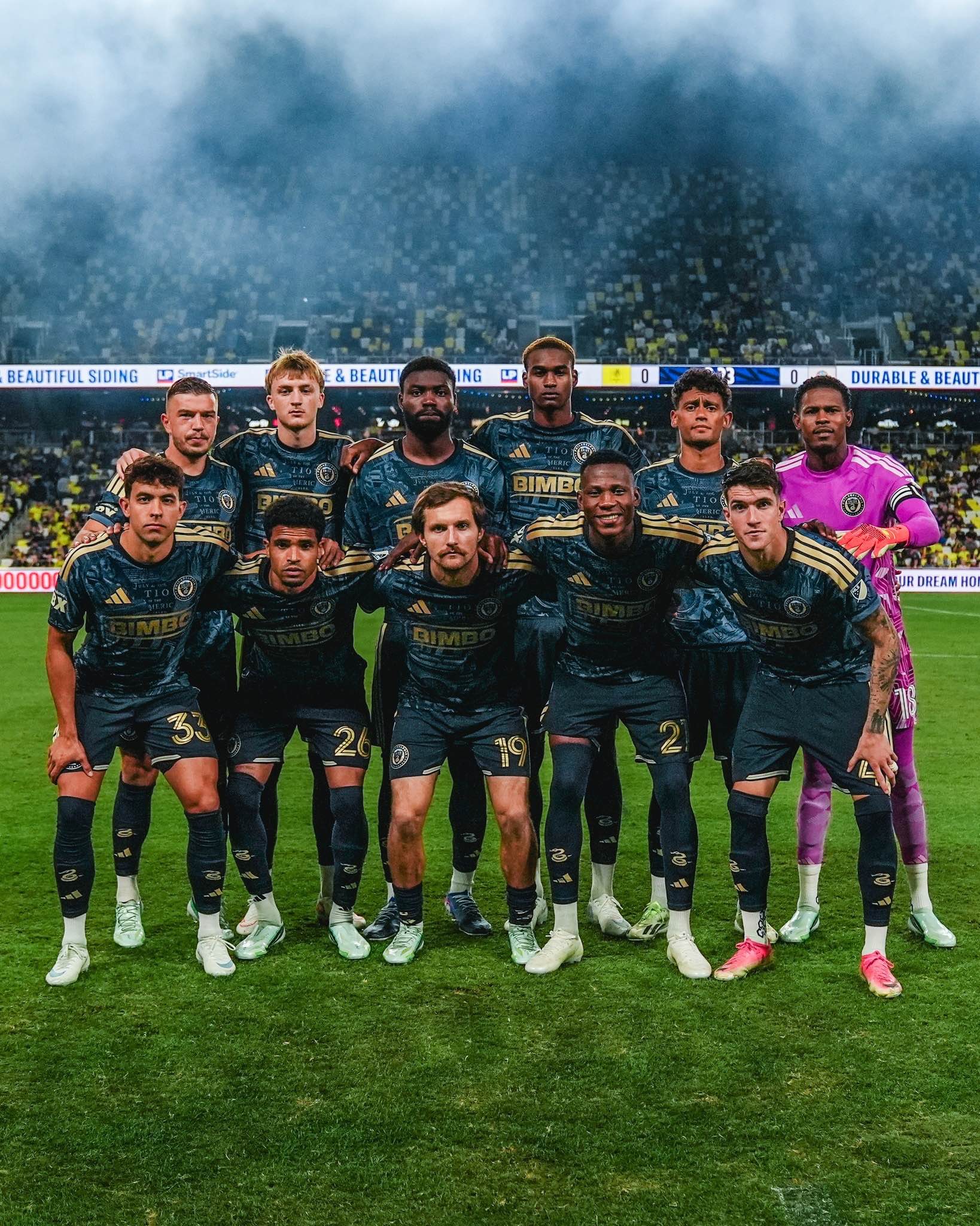 The Philadelphia Union squad poses ahead of their MLS clash against Nashville SC.