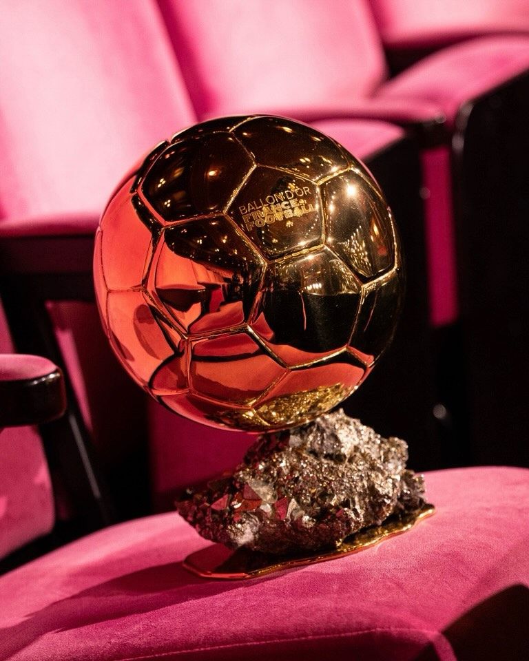 The iconic Ballon d’Or trophy ahead of the 2026 awards ceremony.